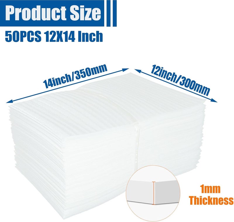 V-chen 50PCS Cushion Foam Pouches, 12" X 14" Foam Wrap Bag, Foam Pouch for Packing, Moving,Storage and Shipping, Cushioning Moving Supplies for Extra Protecting Fragile Items - Image 2